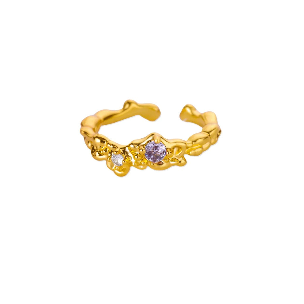 Light Luxury Polka Dot Zircon Open Ring For Women
