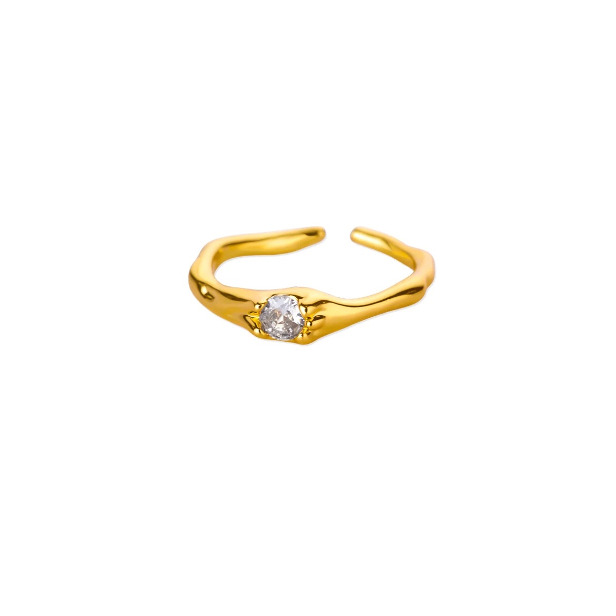Light Luxury Polka Dot Zircon Open Ring For Women