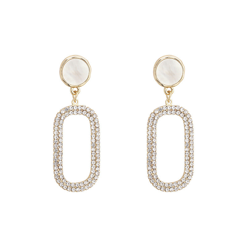 Newest Japanese And Korean-style Ultra-shiny Rhinestone Earrings That Make Your Face Look Slimmer