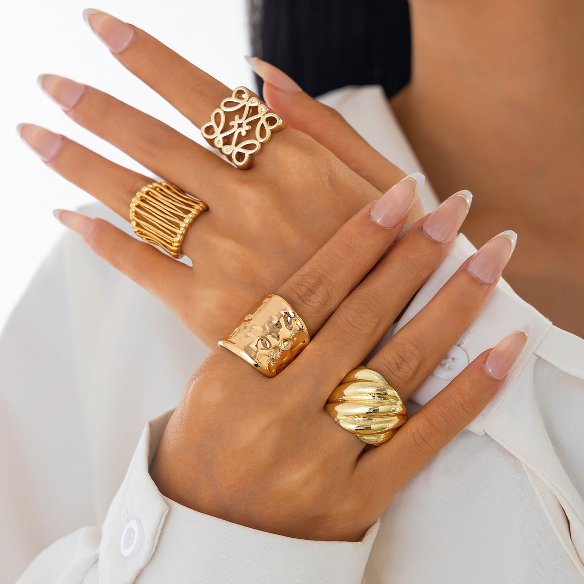 Stackable Asymmetrical Alloy Ring