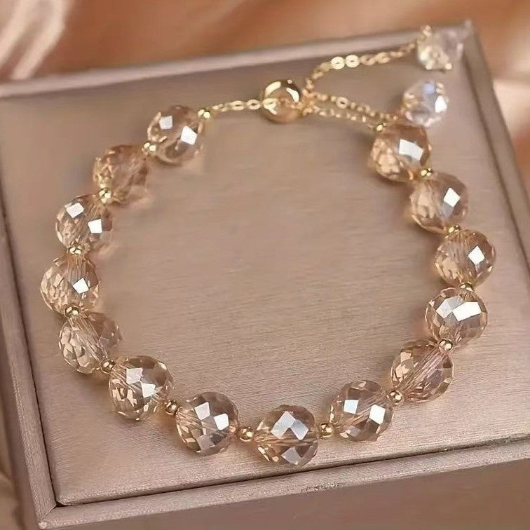 Elegant Crystal Braided Bracelet For Women Simple Style
