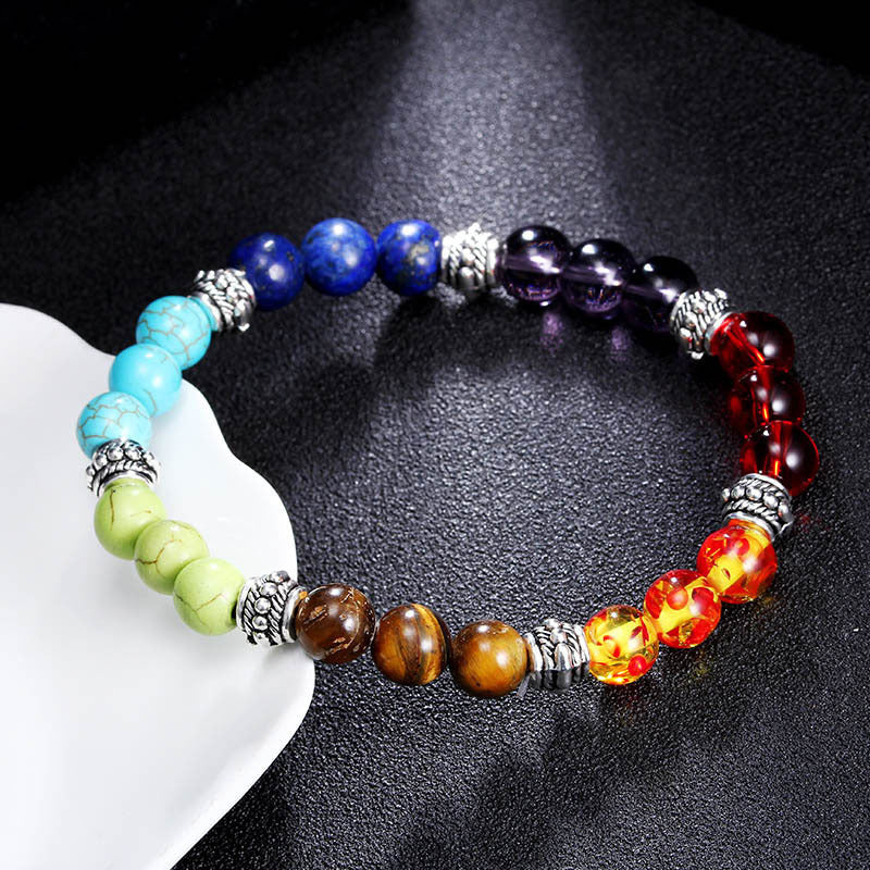 Tigers Eye Lapis Lazuli Amethyst Imperial Stone Red Agate Bracelet