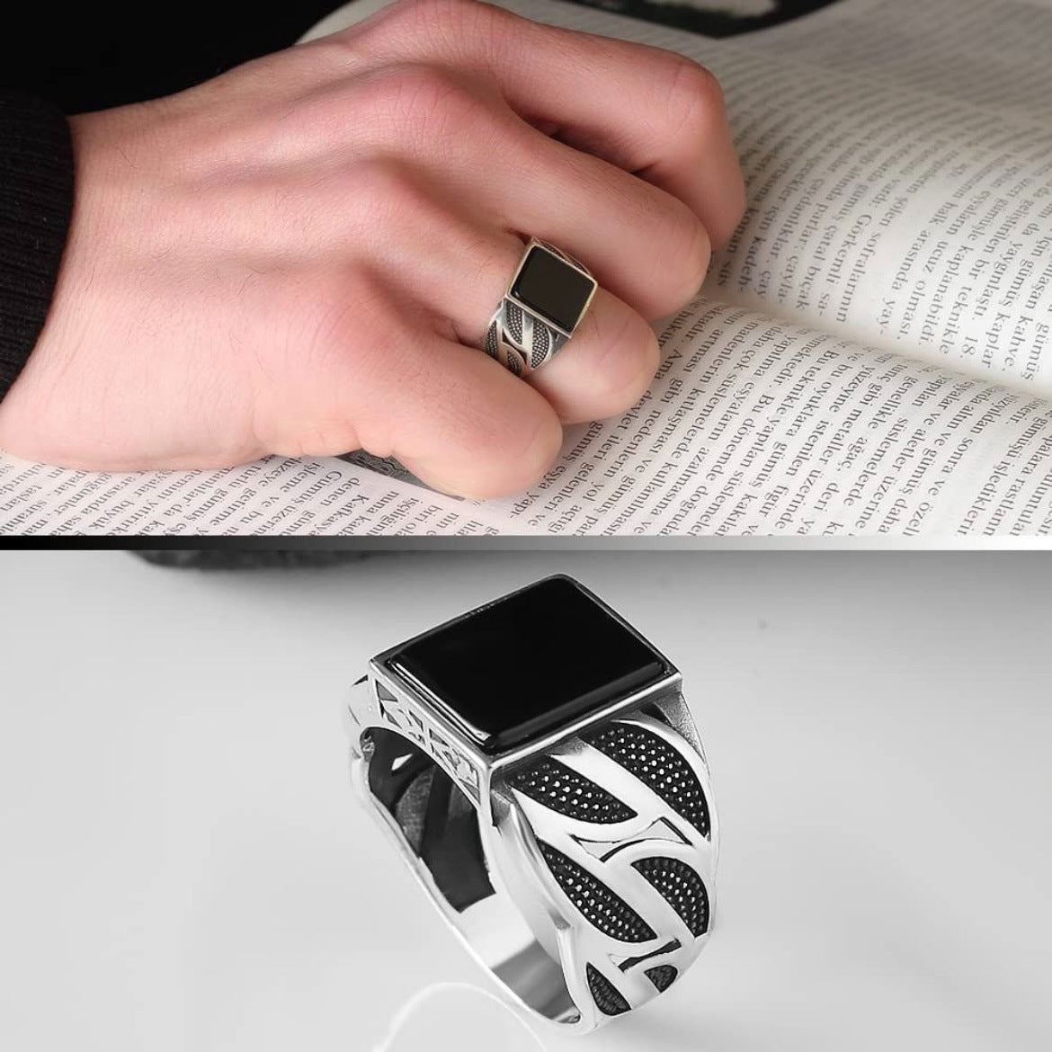 Men's Ring Simple Fashion Square Diamond