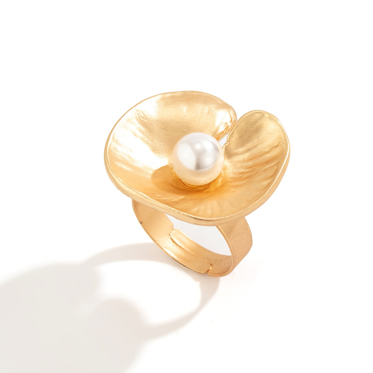 Euro-American Cross-Border Exaggerated French Disc Pleated Metal Ring
