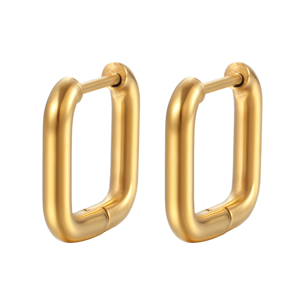 Geometric Irregular-shaped Stainless Steel Ear Clips Fashionable Titanium Steel
