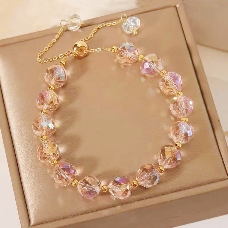 Elegant Crystal Braided Bracelet For Women Simple Style