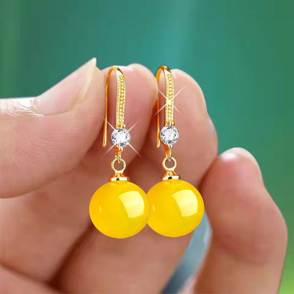 Water Drop Pendant Oval Earrings