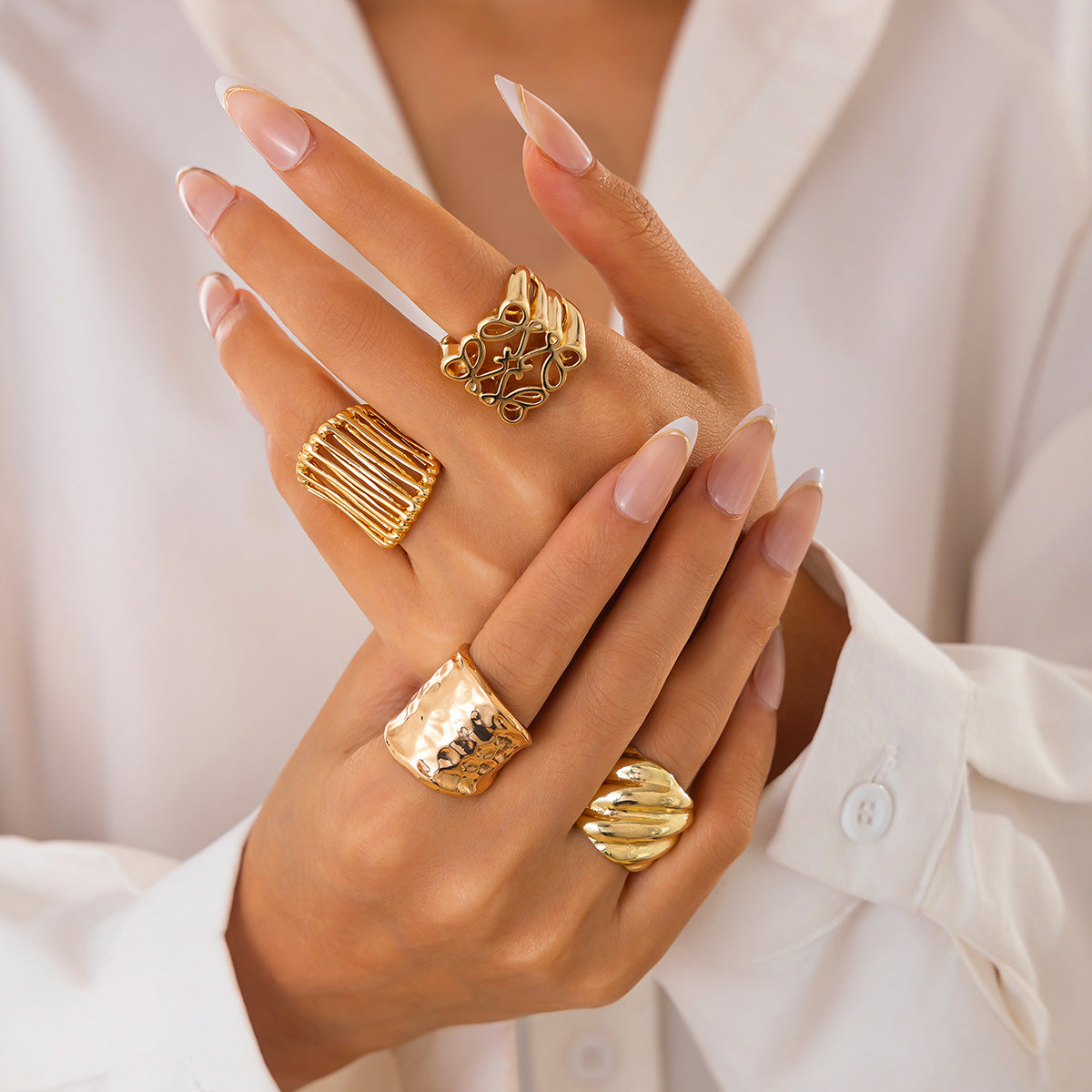 Stackable Asymmetrical Alloy Ring