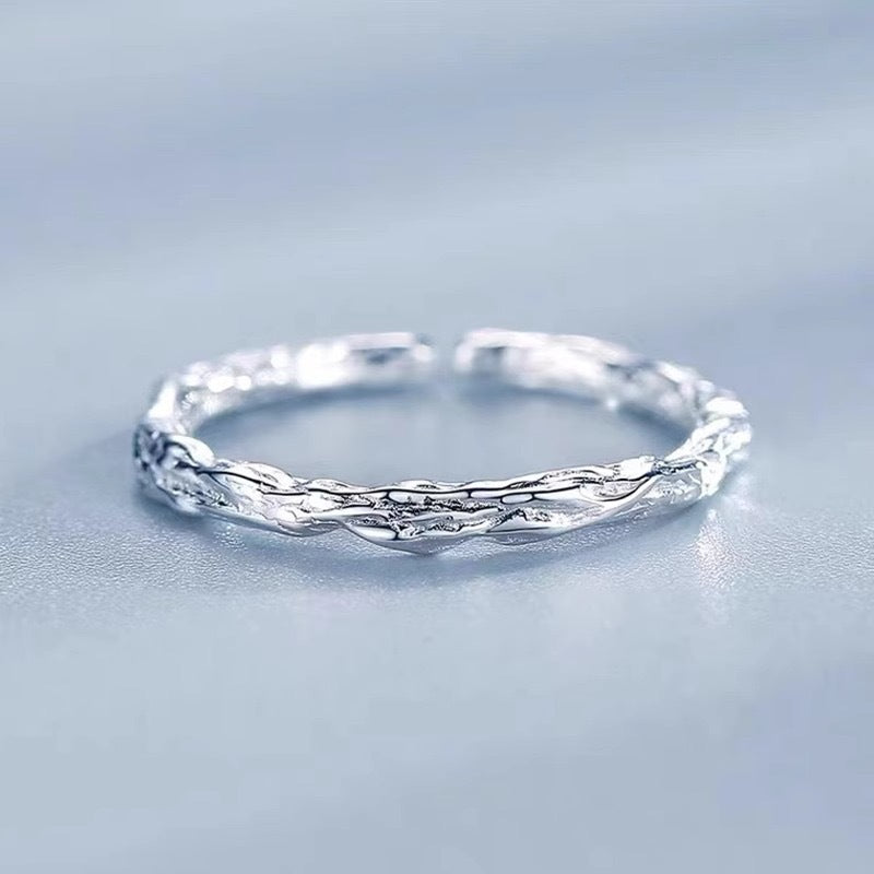 Personalized Open-End Textured Ring For Women Simple And Cool Style