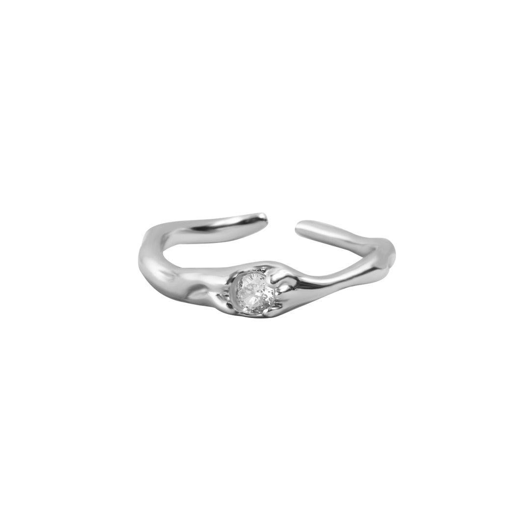 Light Luxury Polka Dot Zircon Open Ring For Women