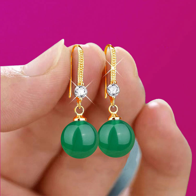 Water Drop Pendant Oval Earrings